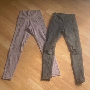 Aerie Women's Leggings in Tan and Green - set of 2